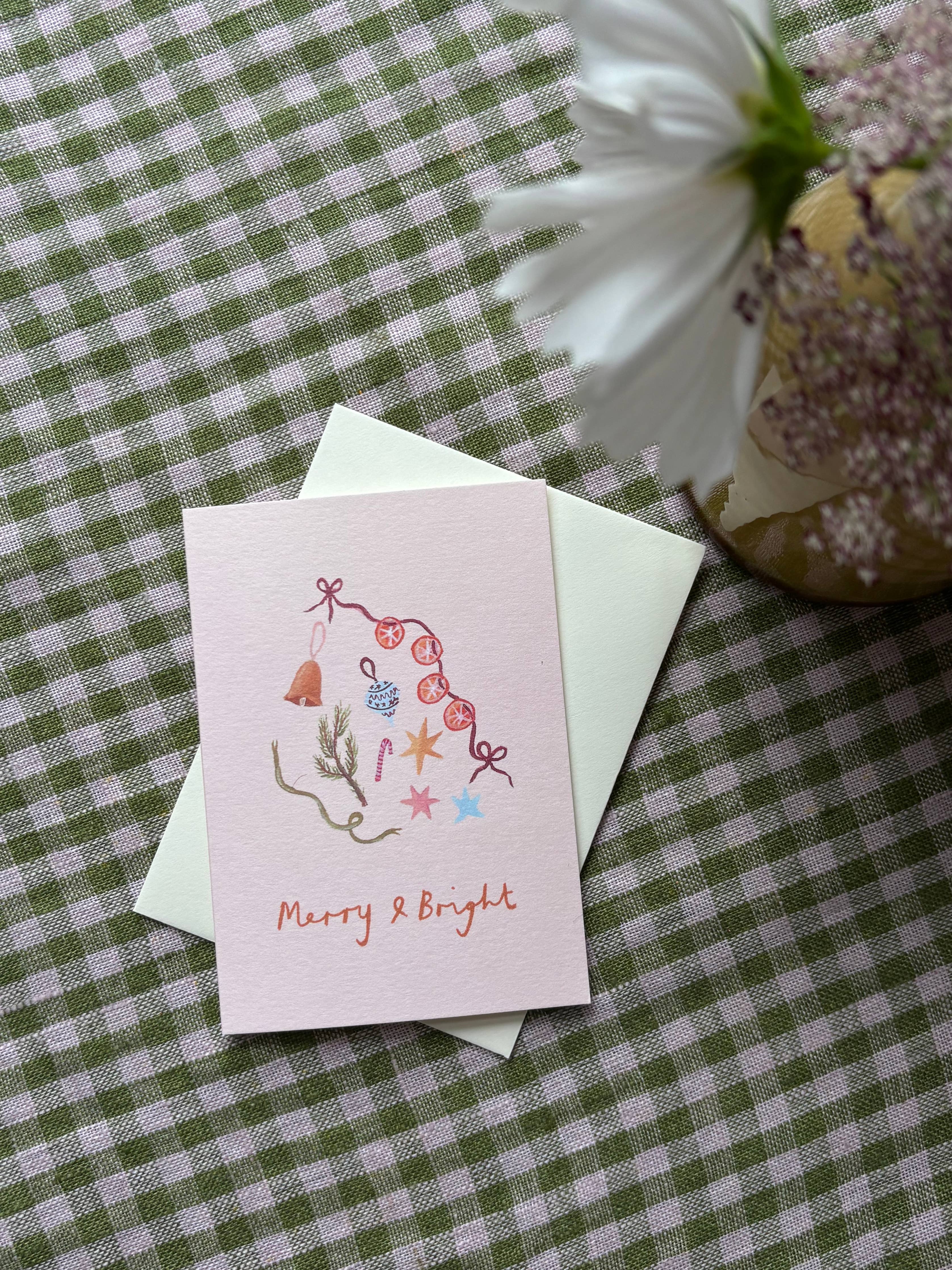 Merry & Bright mini Christmas card