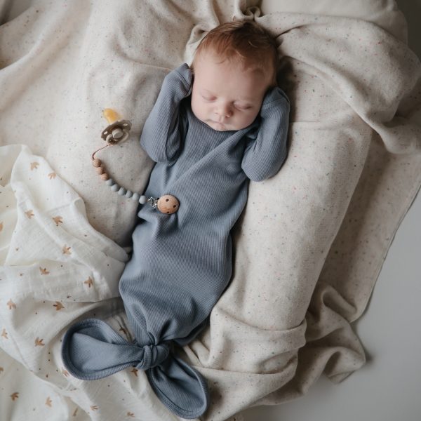 Ribbed Knotted Baby Gown - Tradewinds