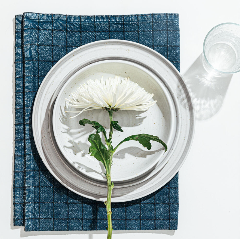 Cotton Check Tea Towel Blue/Aqua