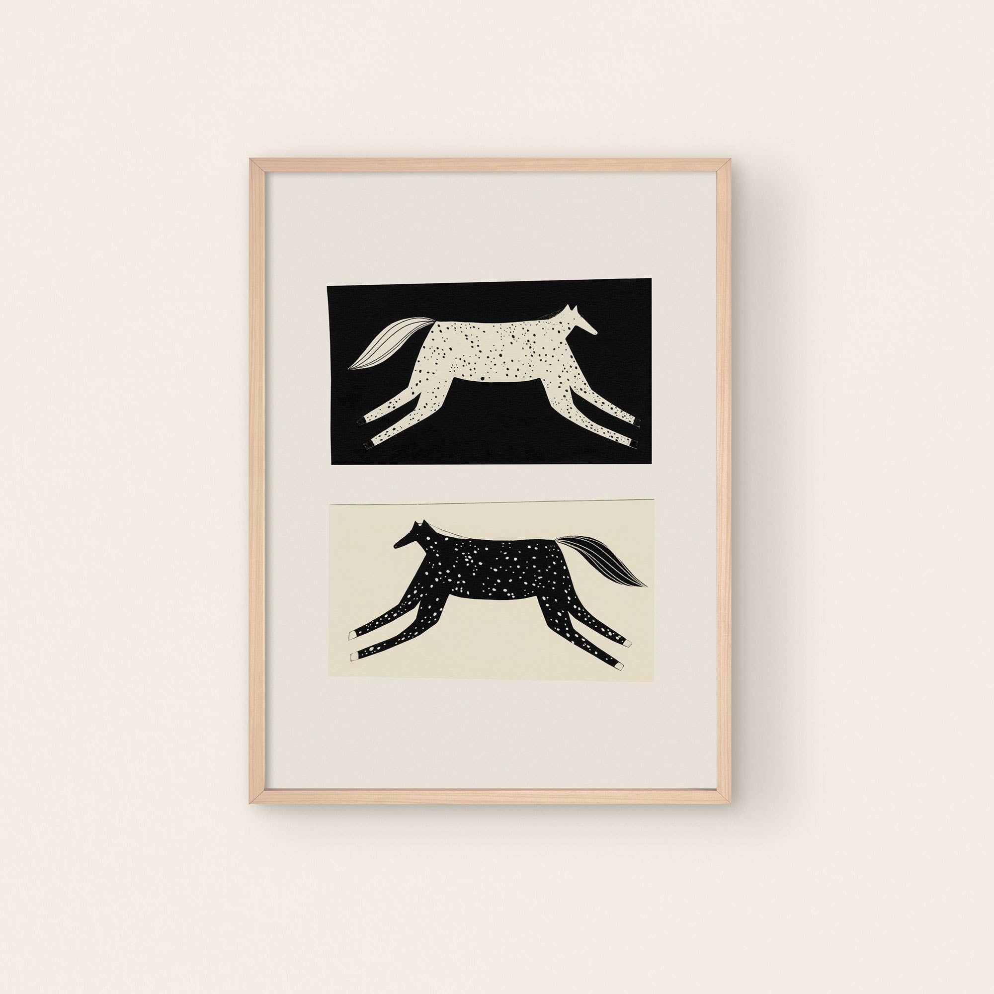 Negative / Positive Horse Art Print | A4