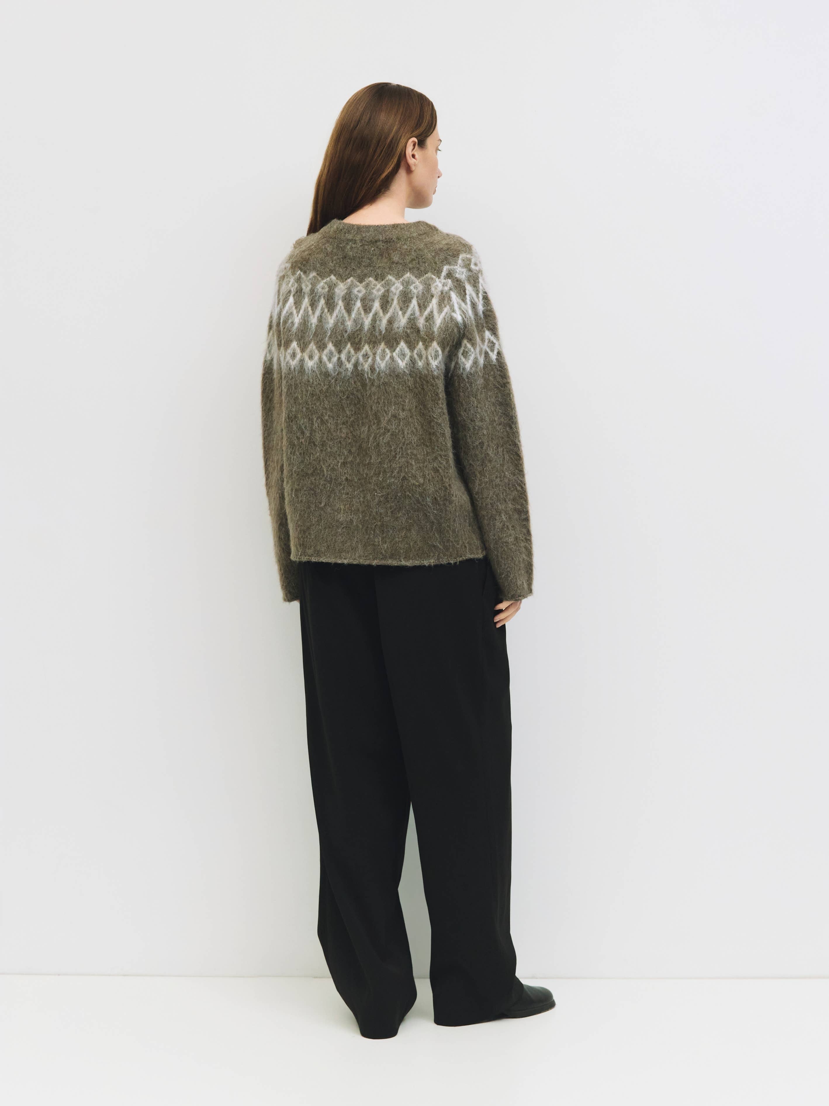 The Wilson Sweater | Fair Isle Brushed Sweater: BROWN / SMALL