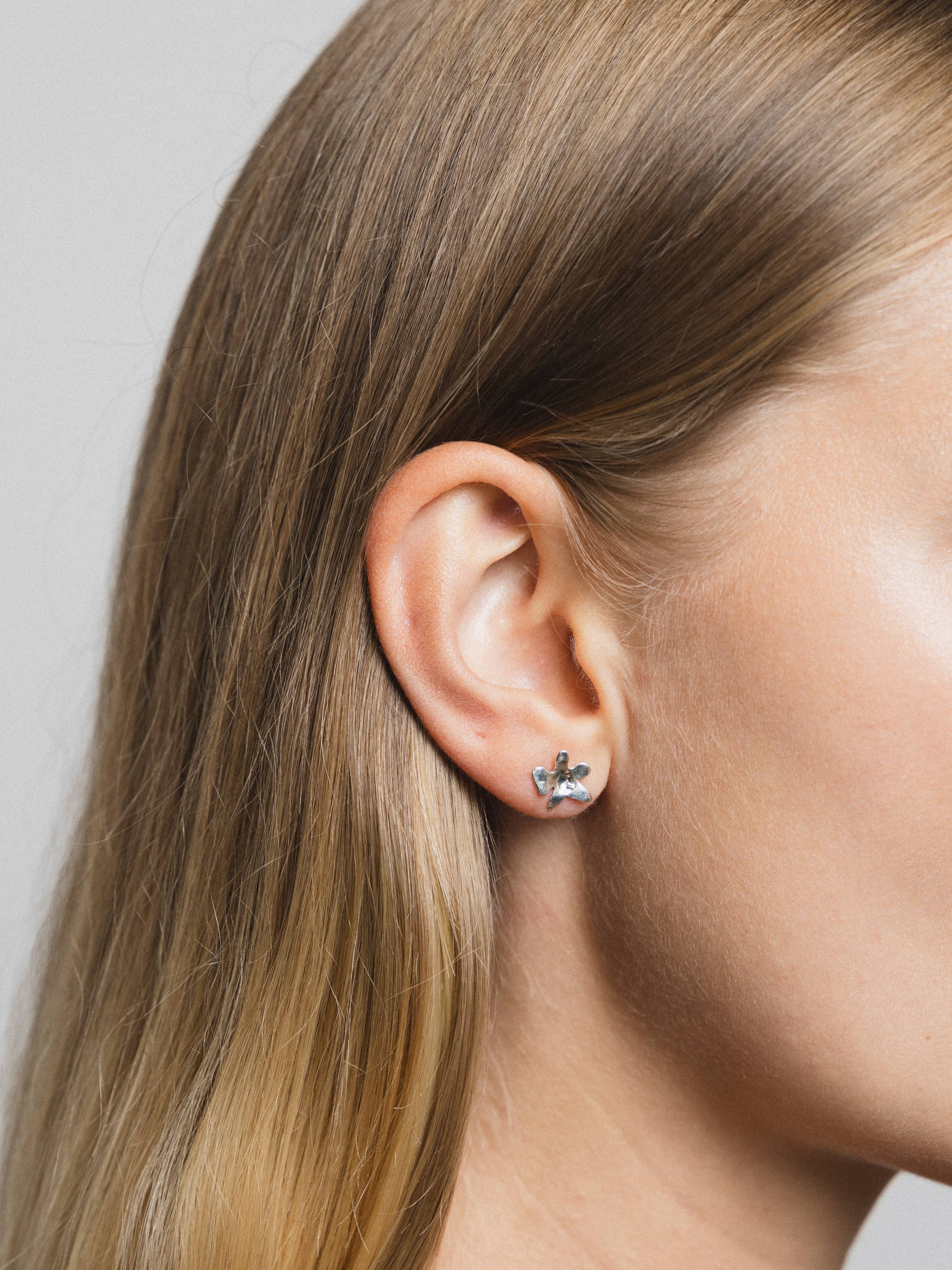 Flower Studs in Sterling Silver