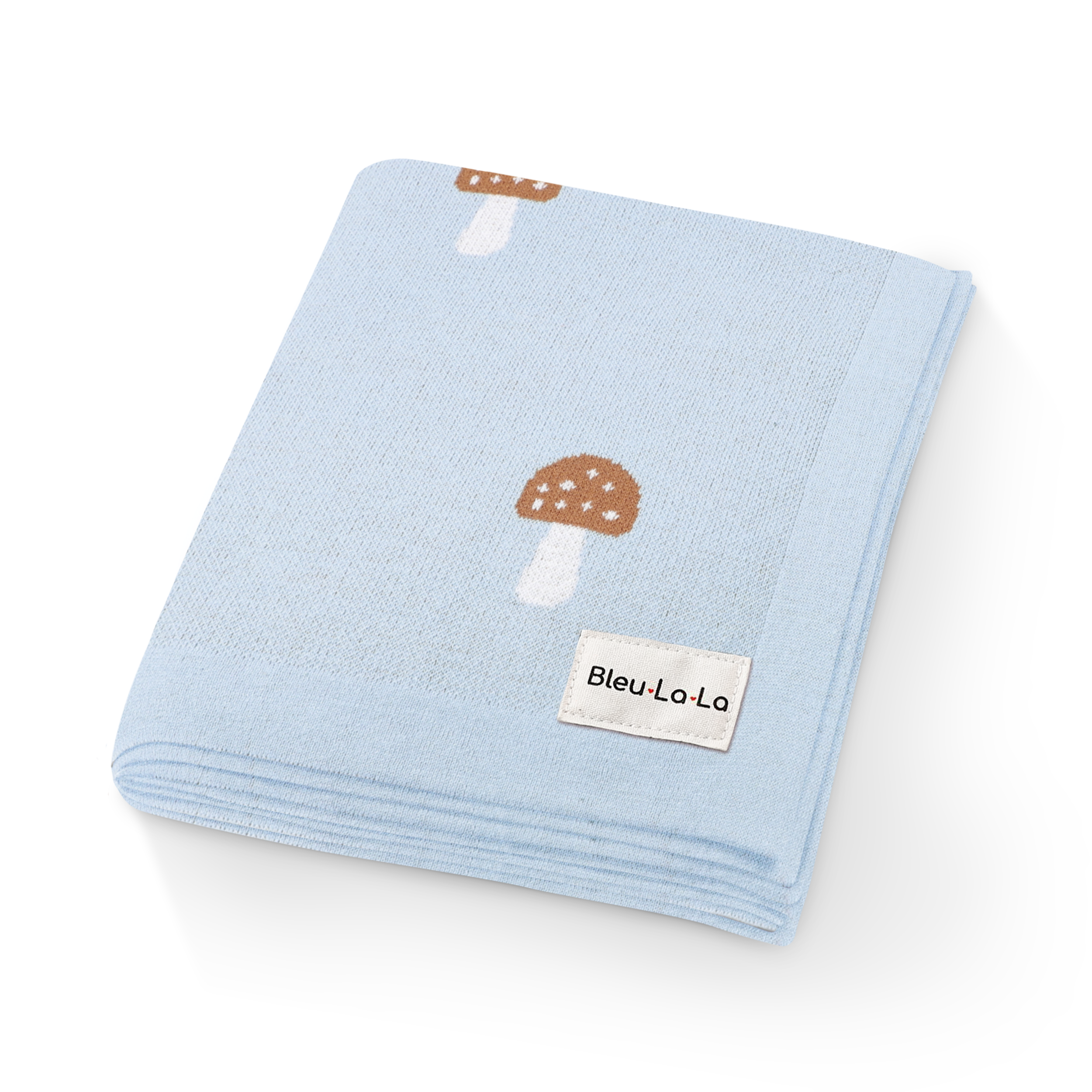 Mushroom Swaddle Blanket- Blue