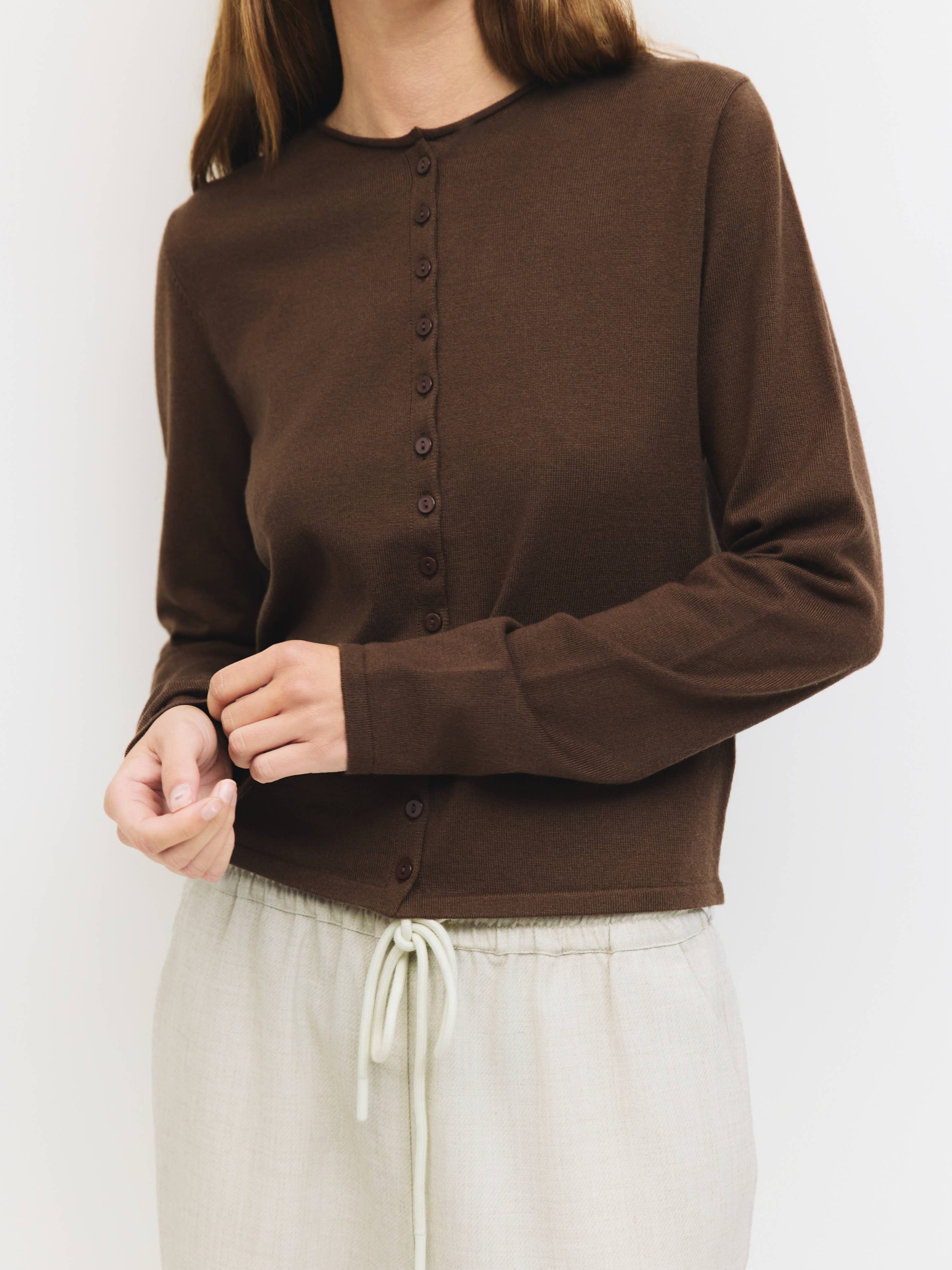The Shea Cardigan- Brown
