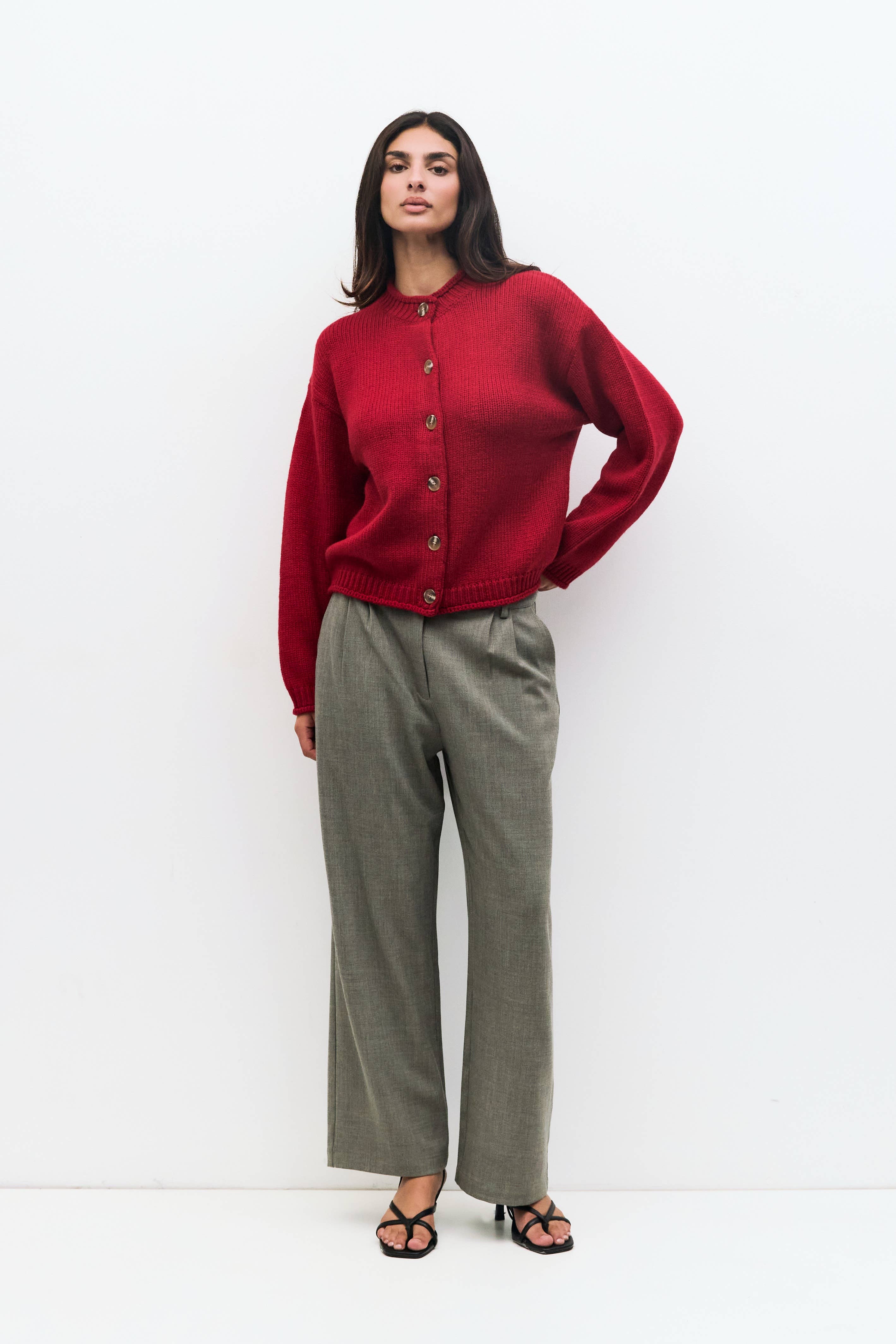 The Hannah Cardigan - Red