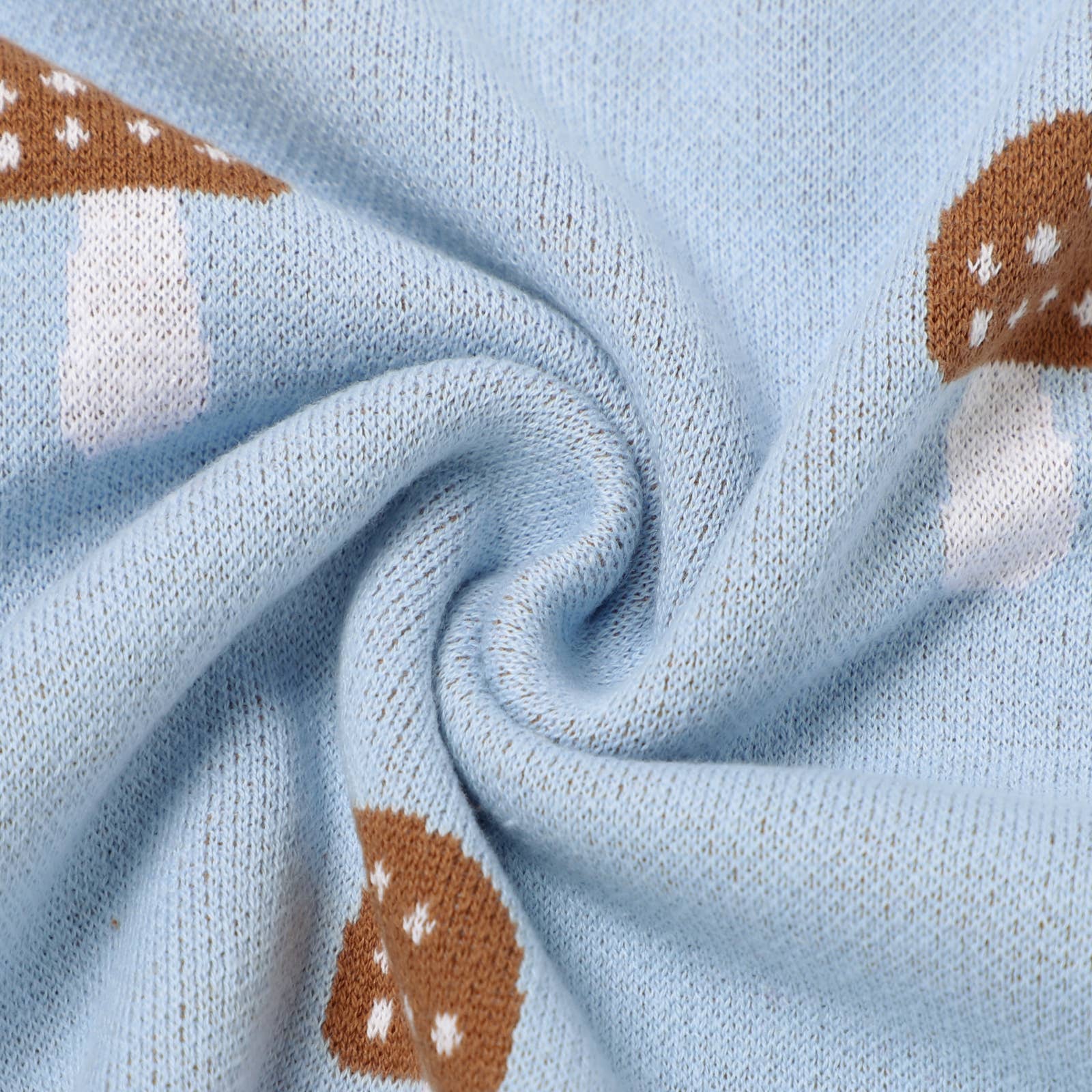 Mushroom Swaddle Blanket- Blue