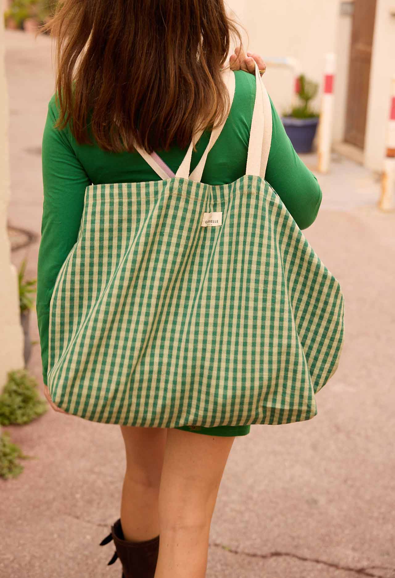 Vichy Mint Beach Bag