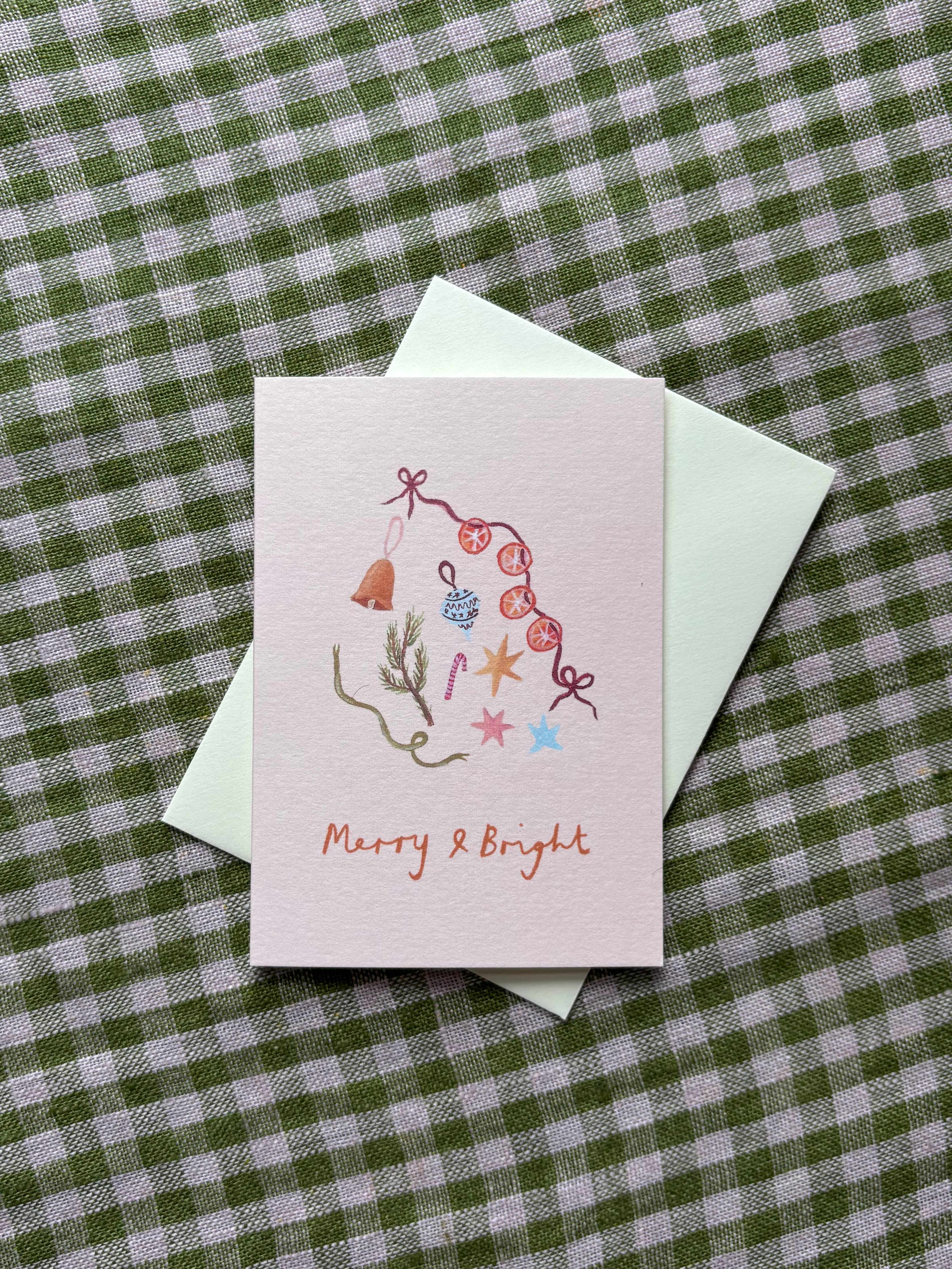 Merry & Bright mini Christmas card