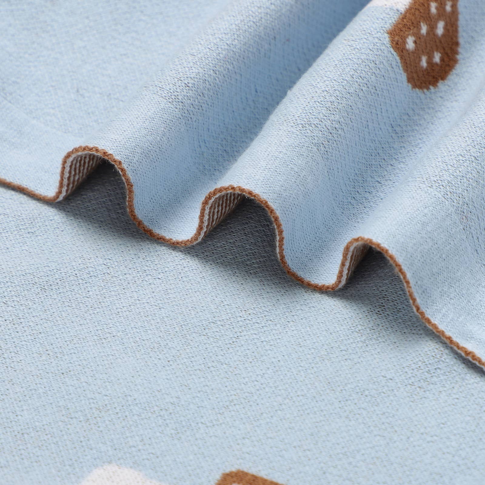 Mushroom Swaddle Blanket- Blue