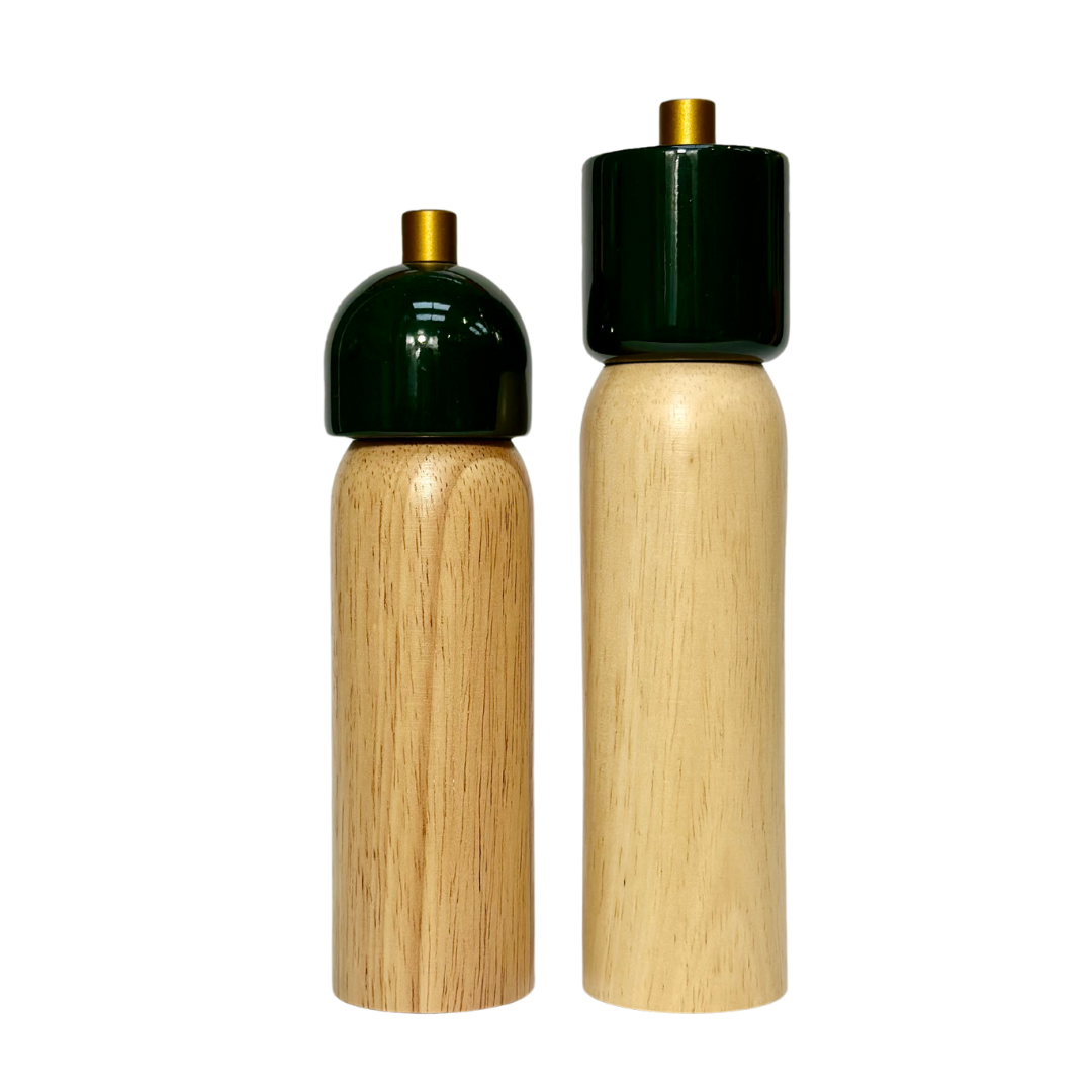 Salt & Pepper Grinder - Green & Gold: Large