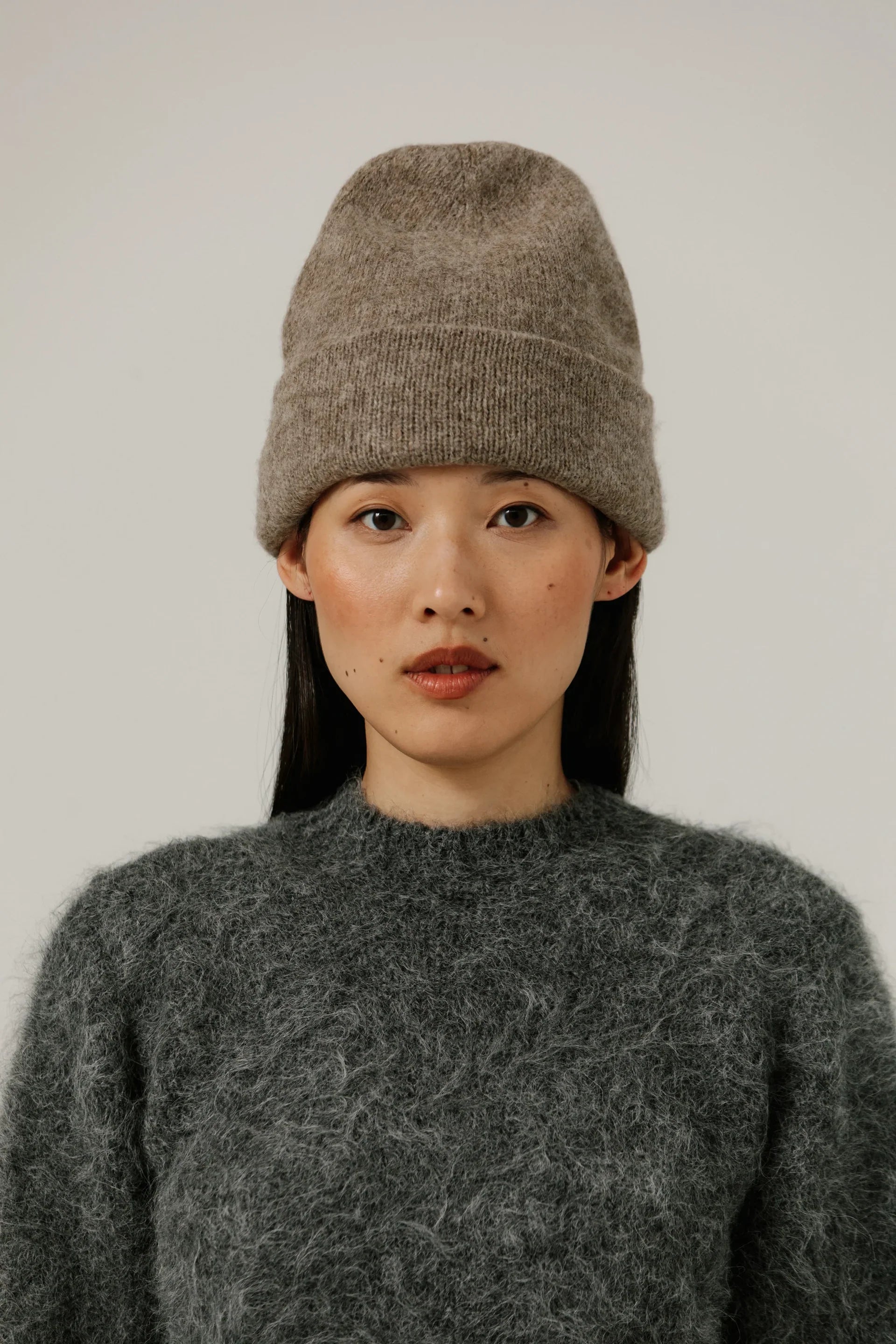 Alpaca Andes Beanie- Dark Fawn