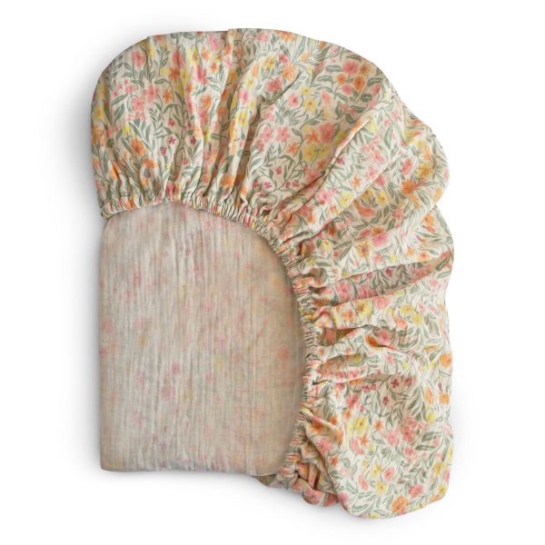 Muslin Crib Sheet - Pastel Bloom