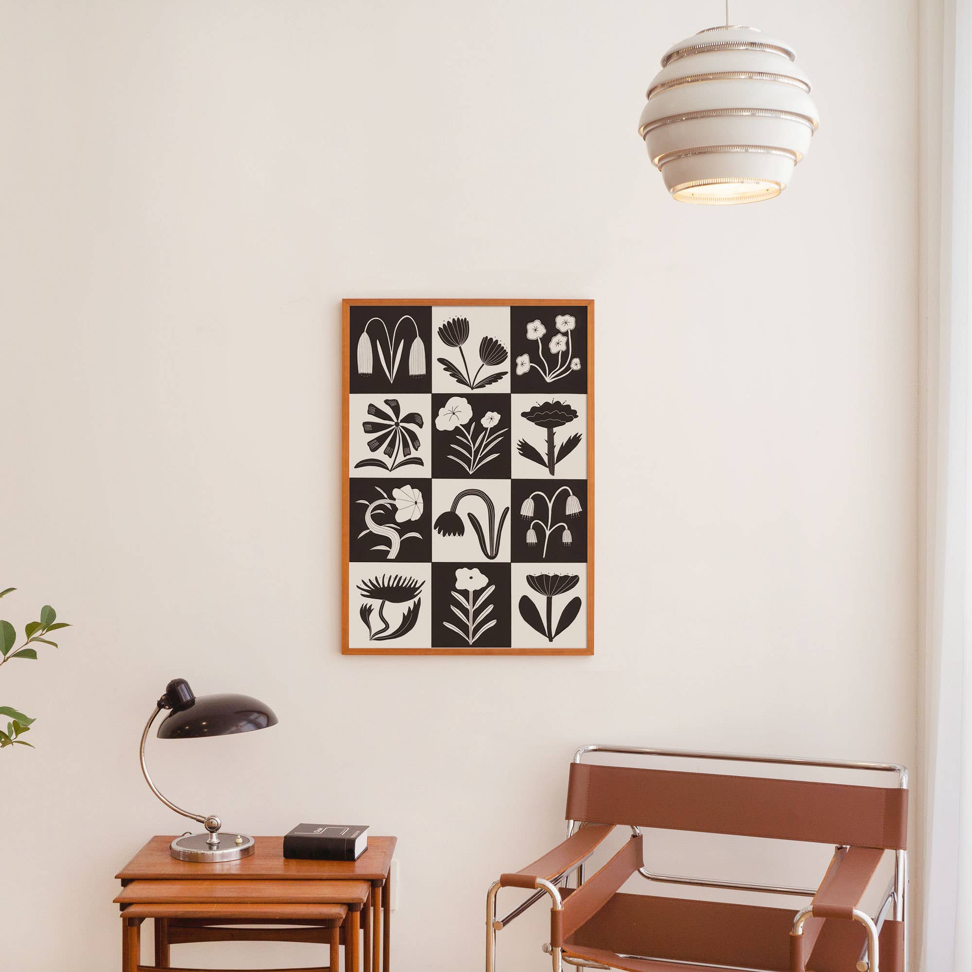 Black And White Flowers Art Print | A4