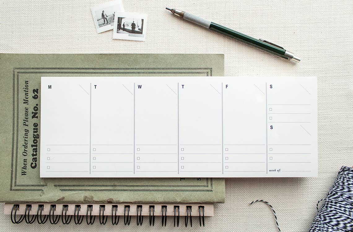 Weekly Planner Paper Notepad: Off-White