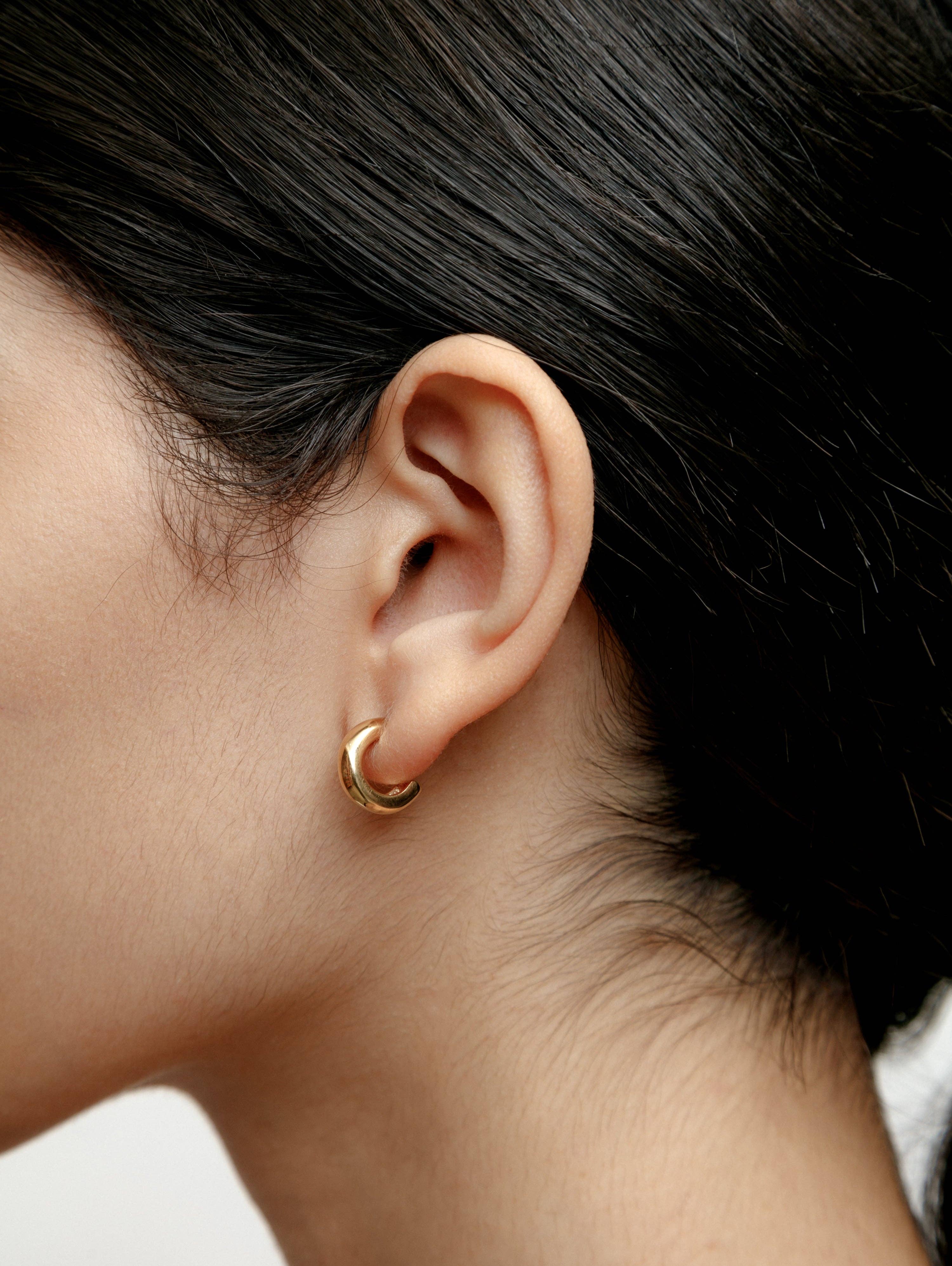 Small Abbie Hoops in Gold