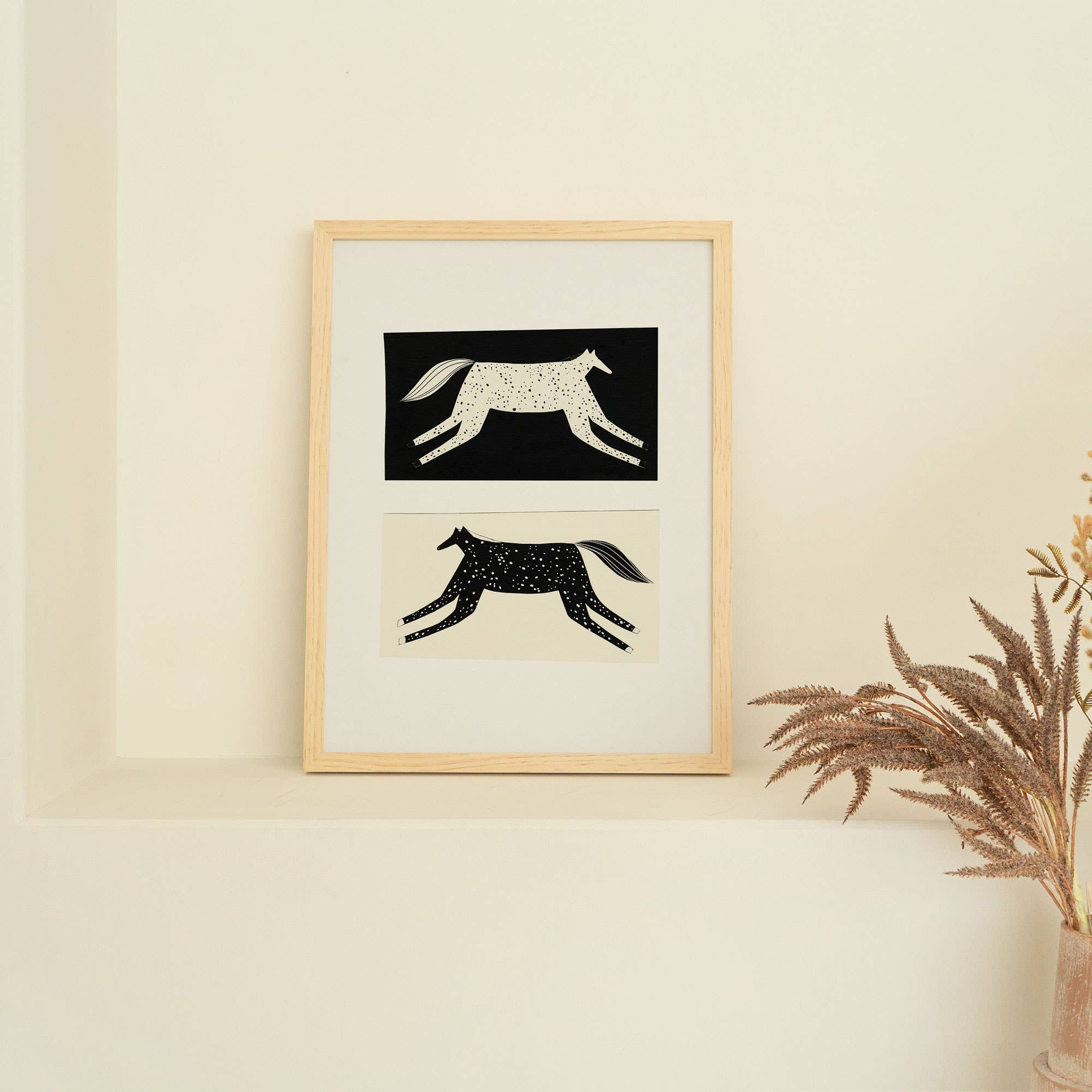 Negative / Positive Horse Art Print | A4