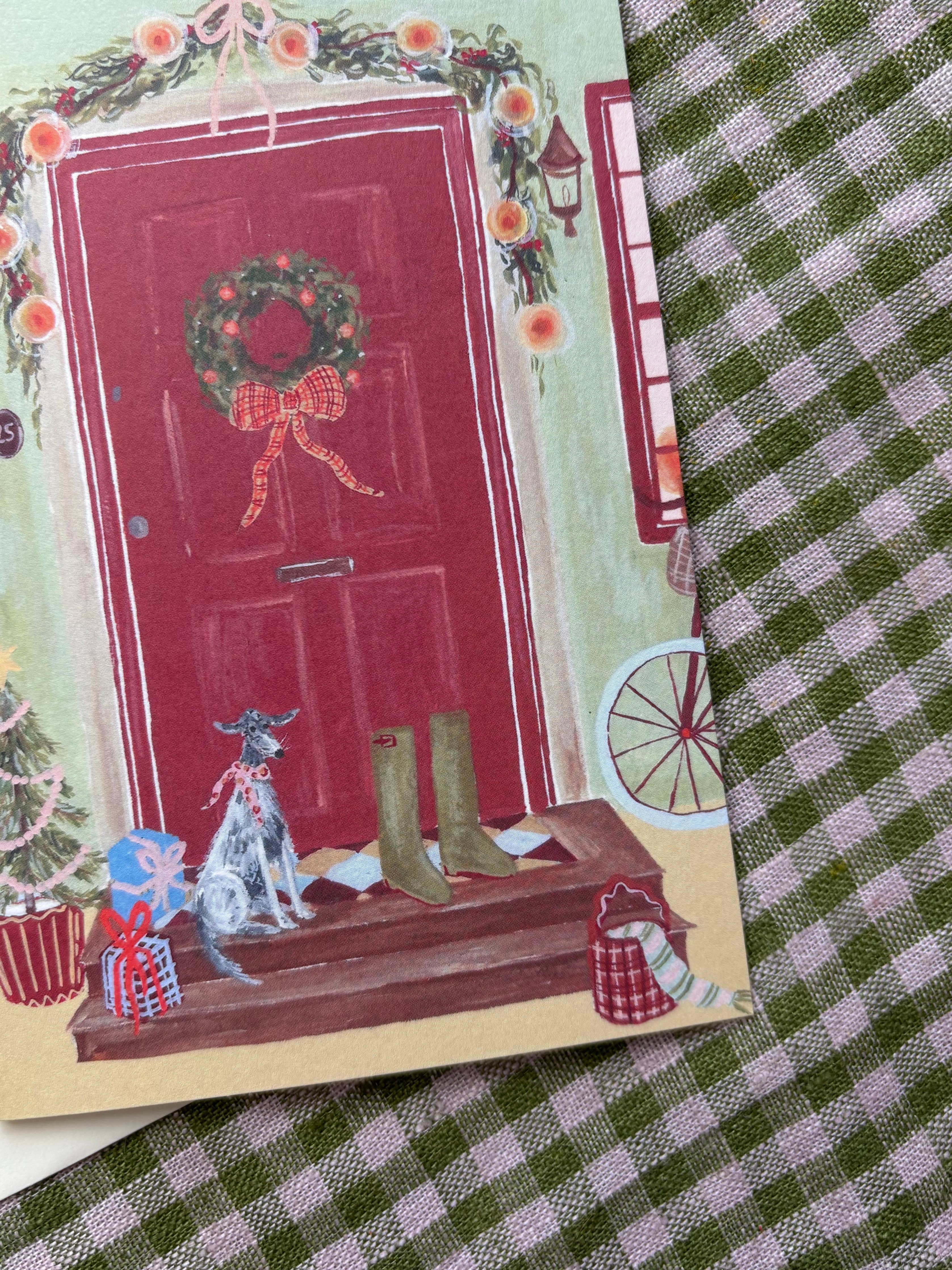 Festive Front Door Christmas card