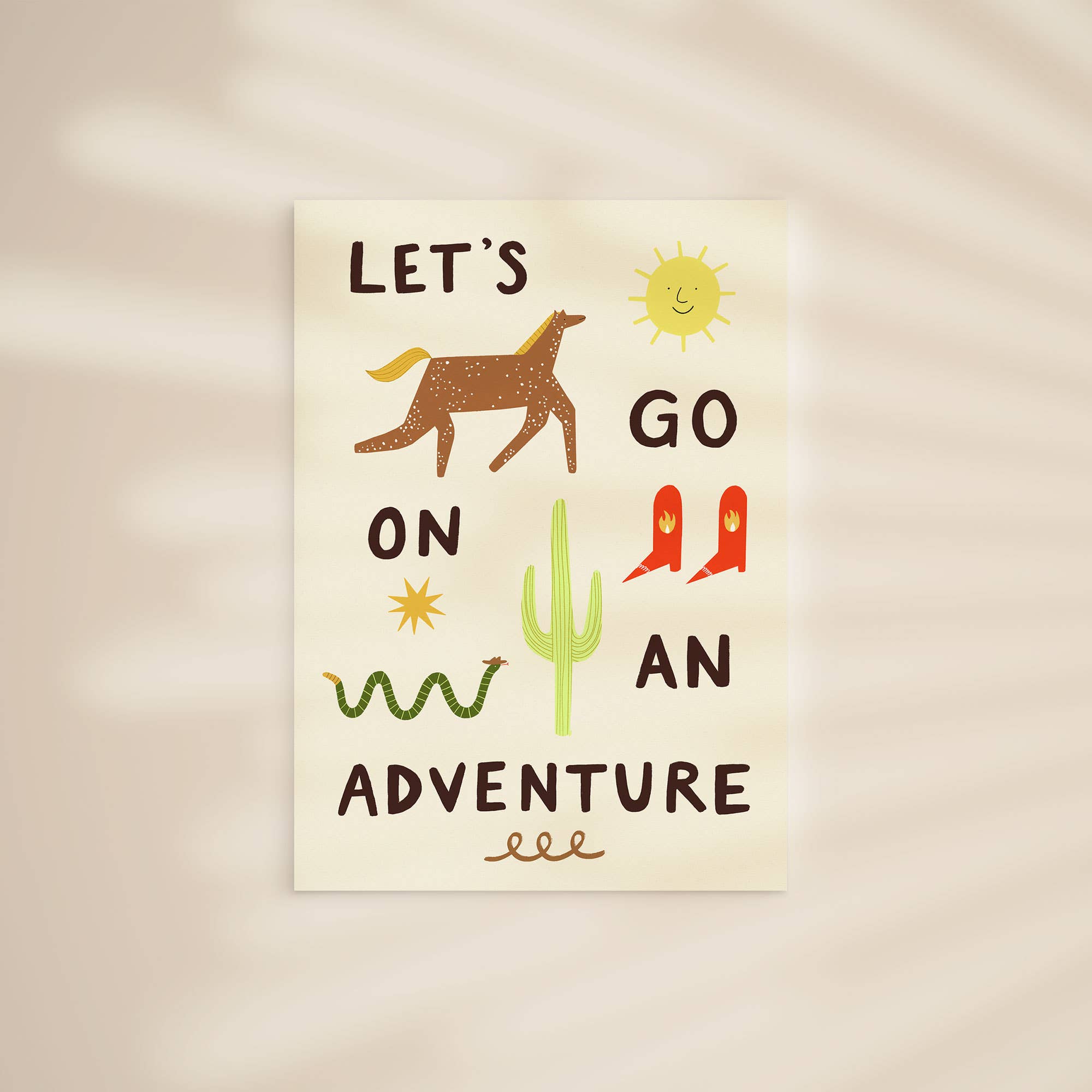 Let's Go On An Adventure Art Print | A4