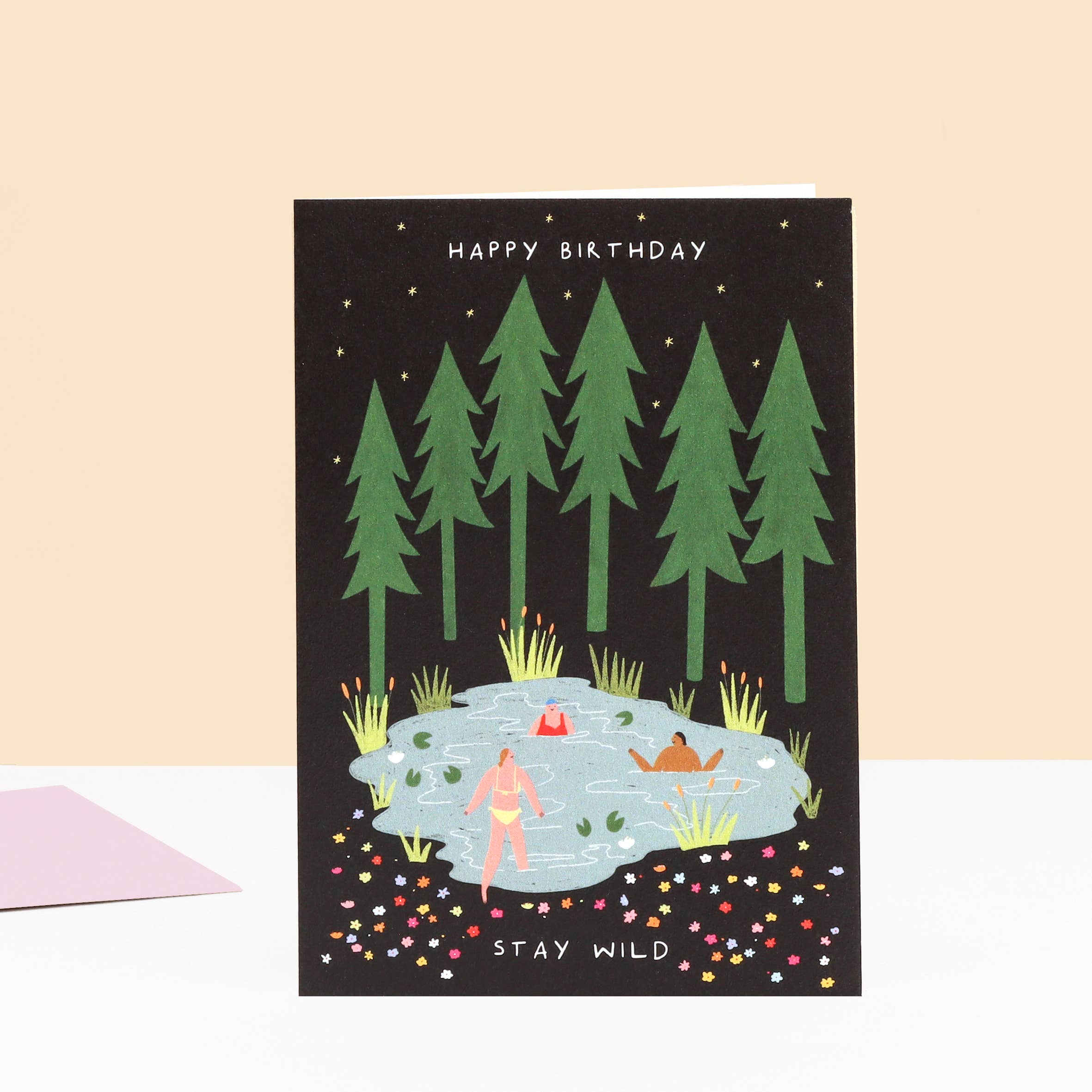 Stay Wild Swimming Birthday Card