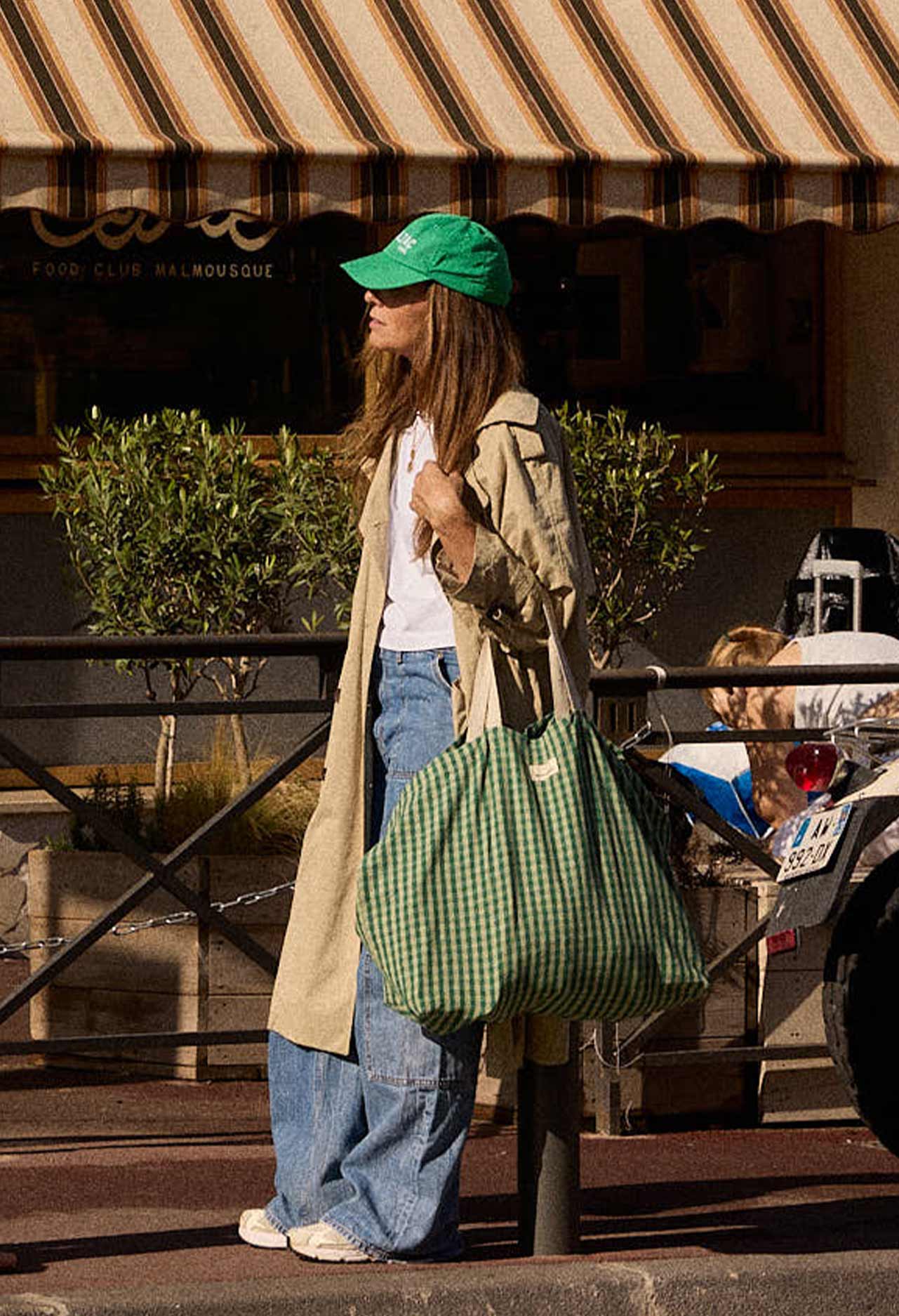 Vichy Mint Beach Bag