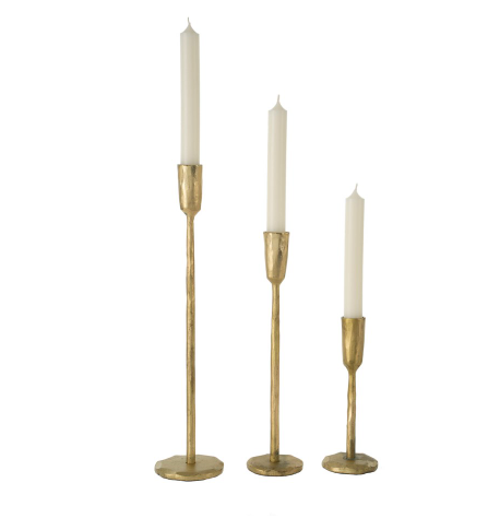 Gold Luna Forged Candlestick- S