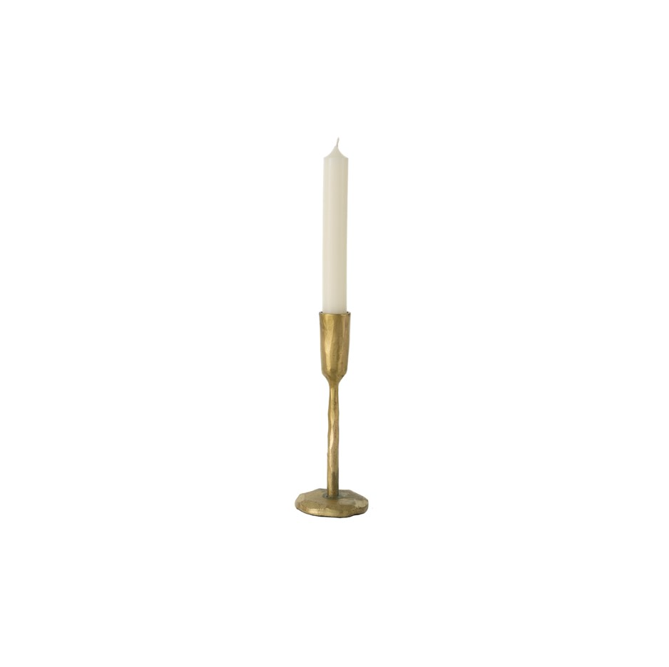 Gold Luna Forged Candlestick- S