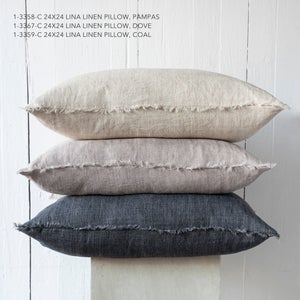 Lina Linen Pillow - Dove 24x24