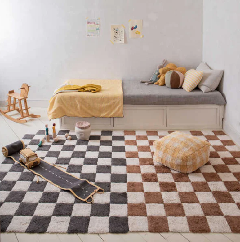 Kitchen Tiles Washable Rug- Dark Grey 4 x 5’3