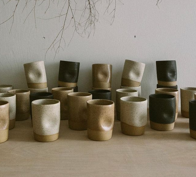 Huli Ceramics Dimple Cup- Matte Black