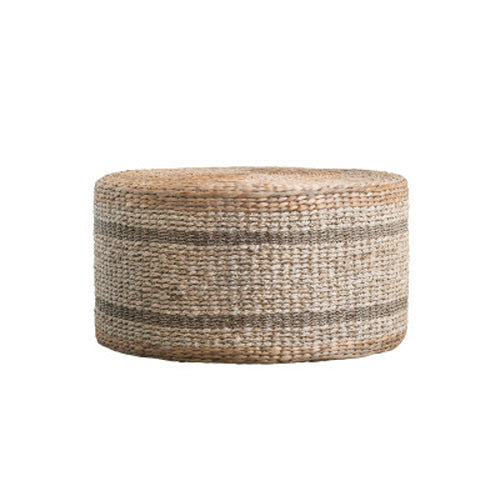 Woven Water Hyacinth & Seagrass Large Pouf
