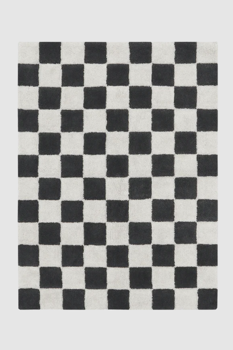 Kitchen Tiles Washable Rug- Dark Grey 4 x 5’3