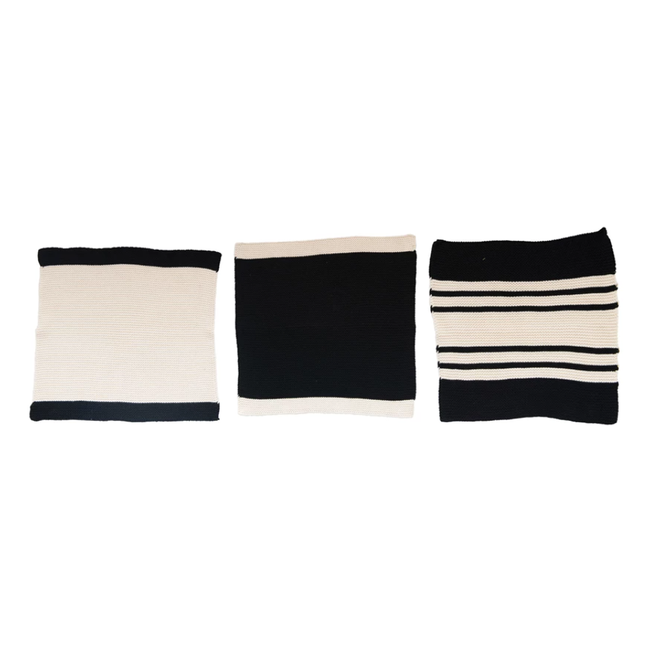 Cotton Knit Dishcloths- Set of 3