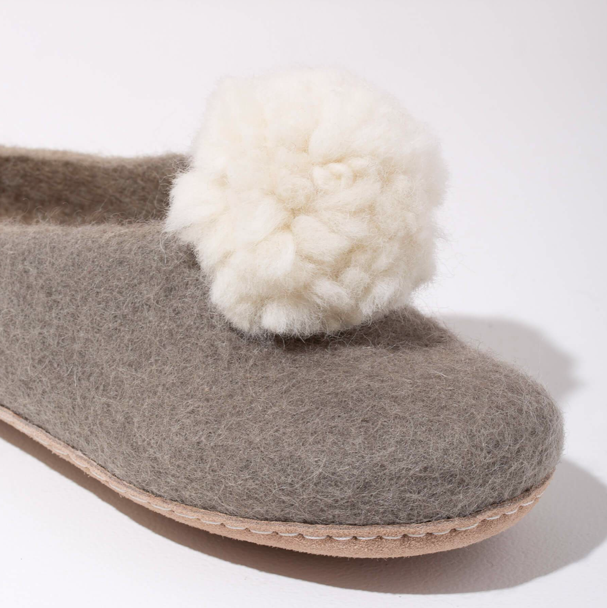 Grey pom online pom slippers